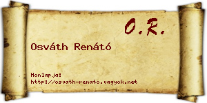 Osváth Renátó névjegykártya