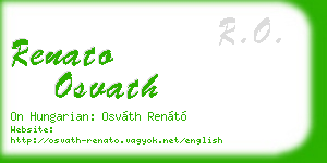 renato osvath business card