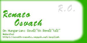 renato osvath business card